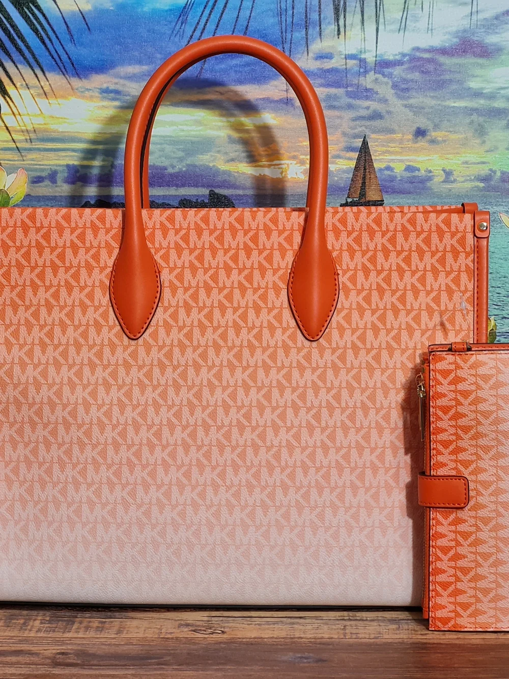 Michael Kors Mirella Ombre Tote And Wallet Set